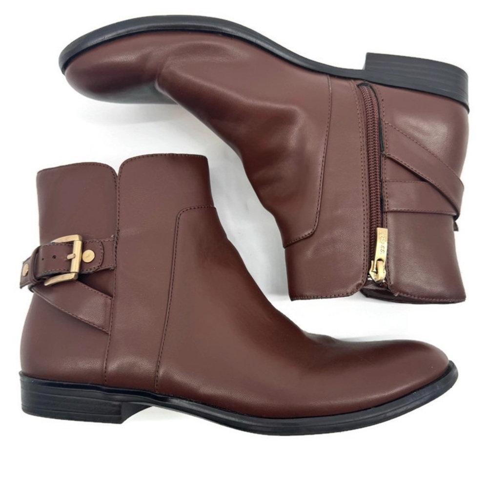 GH Bass Co. Bev‎ Brown Faux Leather Buckle Ankle Bootie Size 9